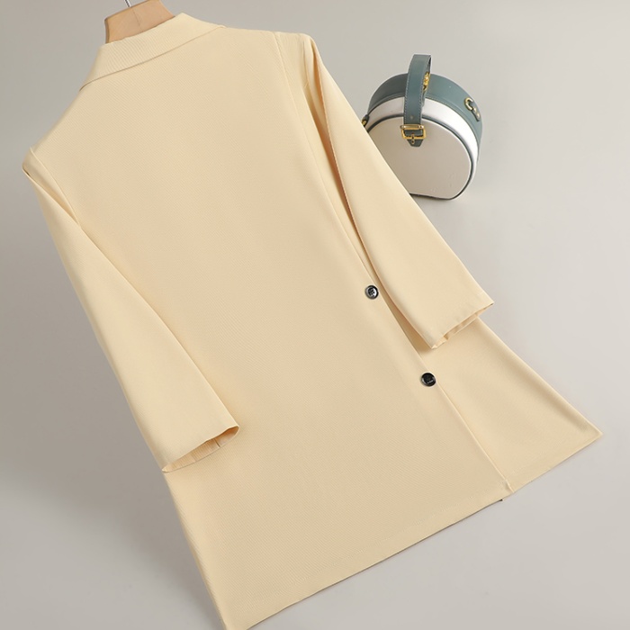 Thin short sleeve split tops summer white coat for women