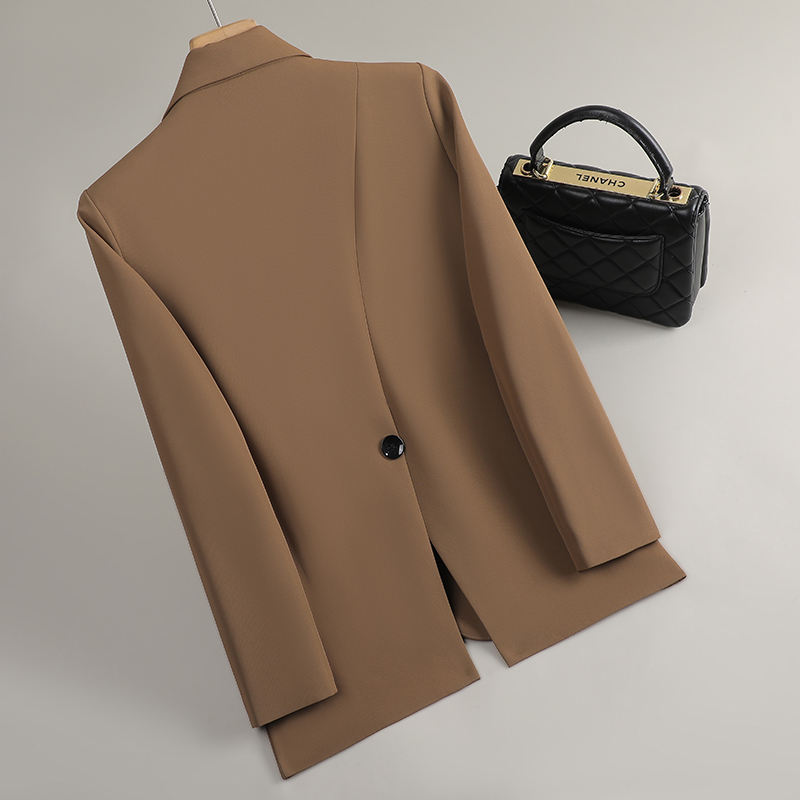 Temperament niche long sleeve business suit spring slim coat