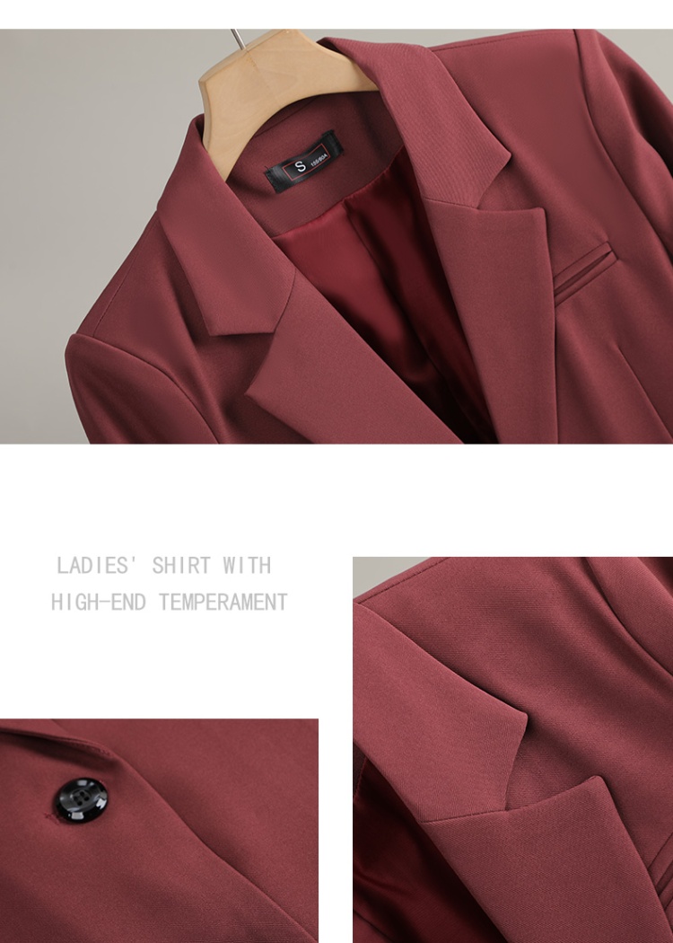 Casual temperament coat loose red tops for women