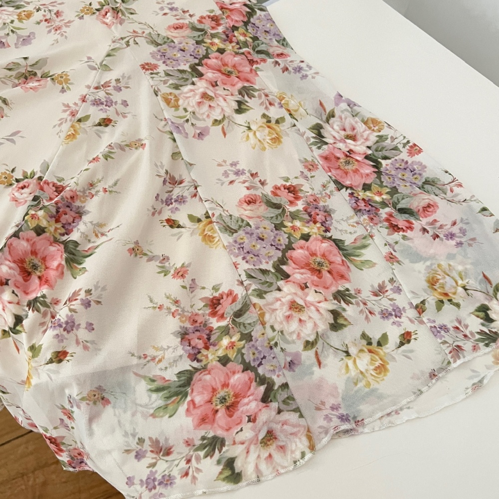 Large yard floral France style summer dress