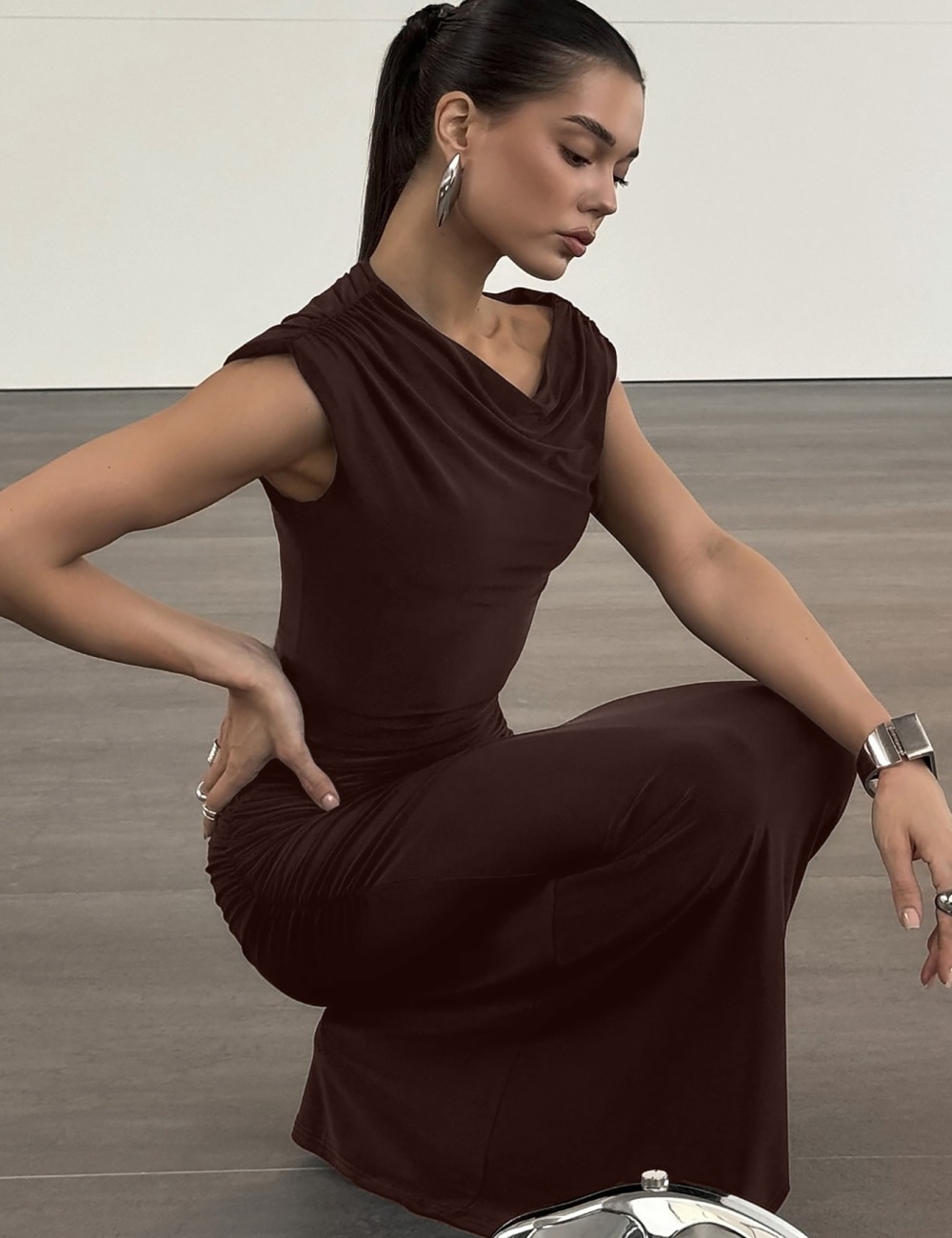 Fold sexy slim summer fashion dress for women