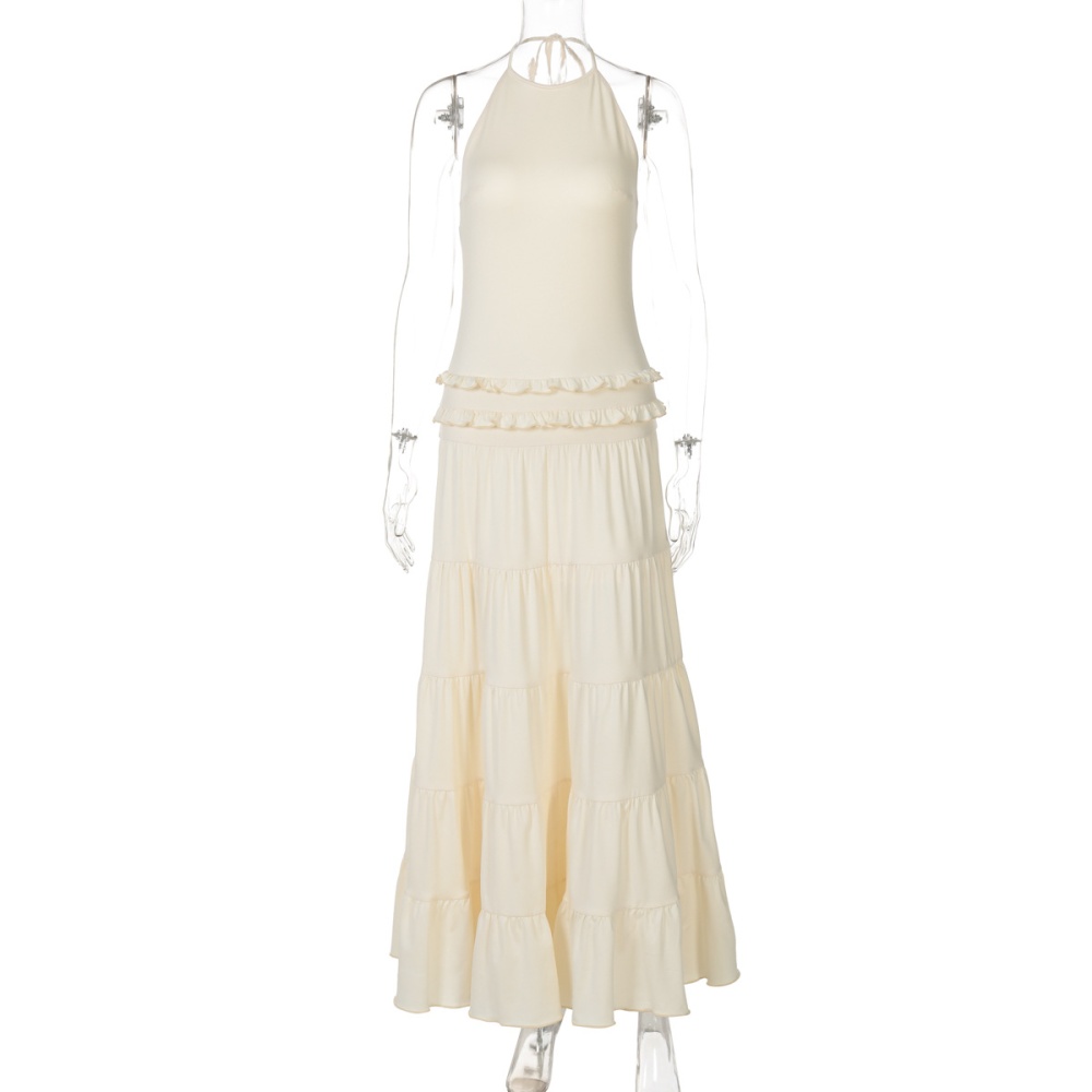 Fold fashion European style sexy summer halter dress