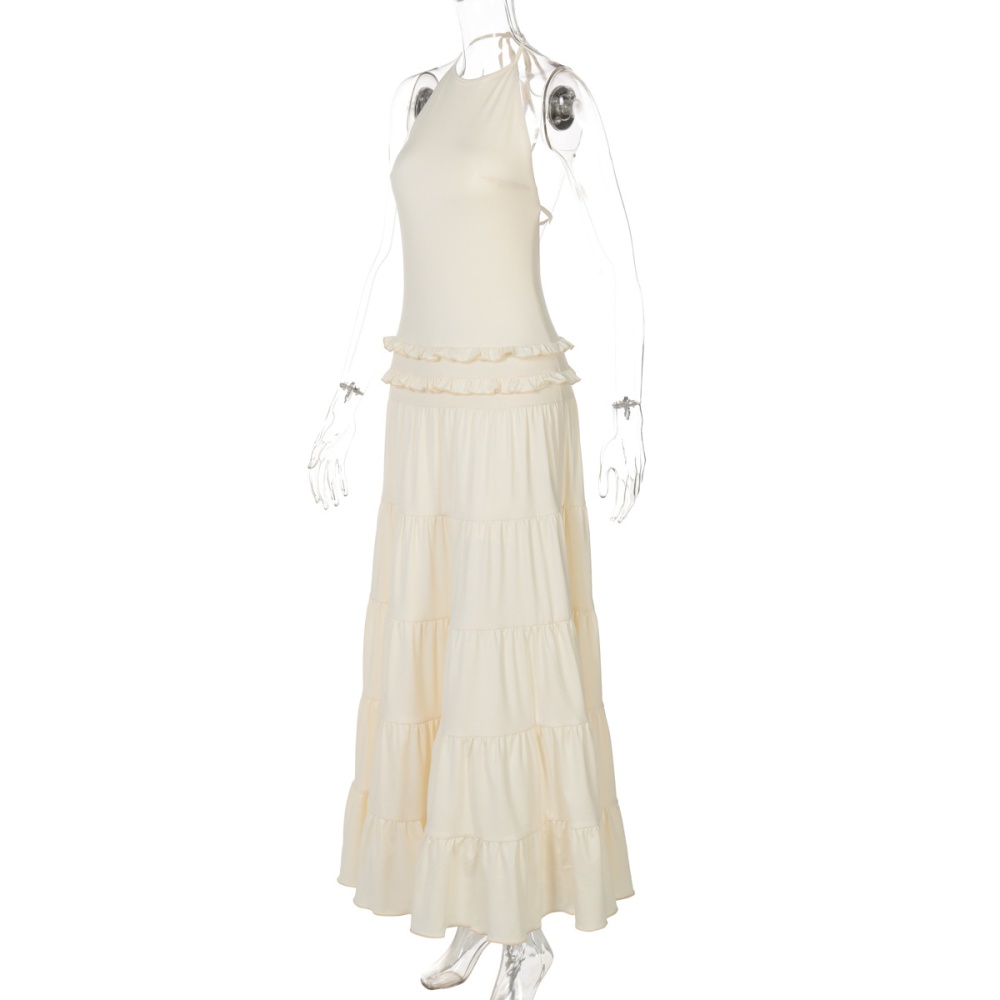 Fold fashion European style sexy summer halter dress