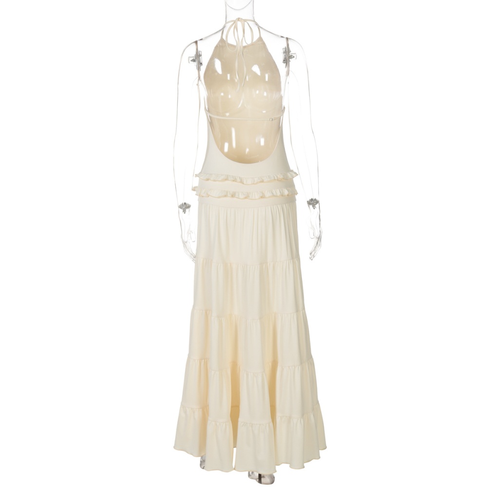 Fold fashion European style sexy summer halter dress