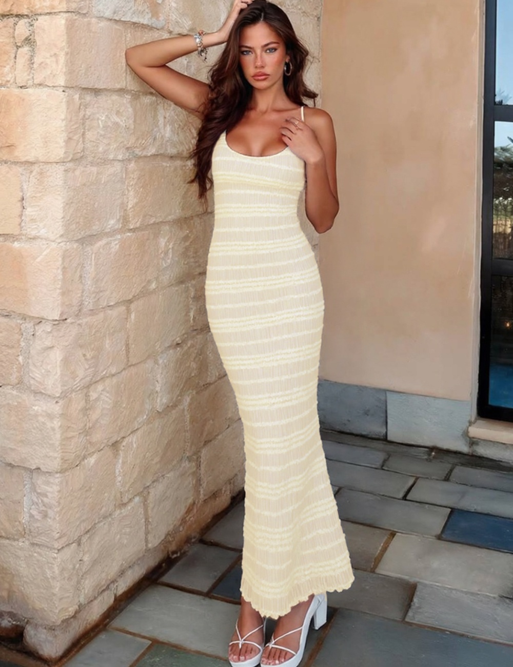 Split summer frenum slim fashion sexy halter dress for women