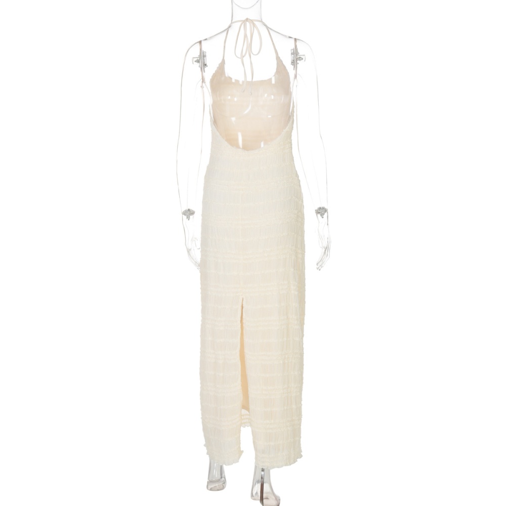 Split summer frenum slim fashion sexy halter dress for women