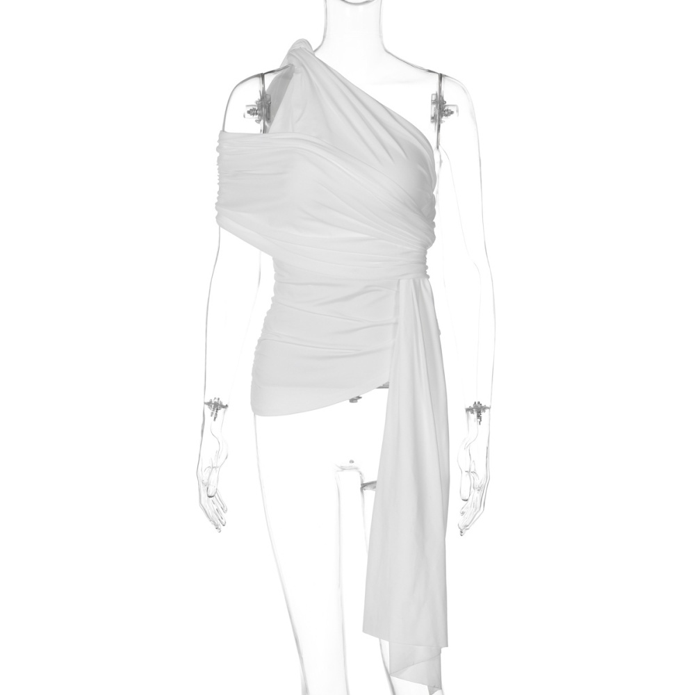 All-match irregular pure tops fashion spicegirl vest