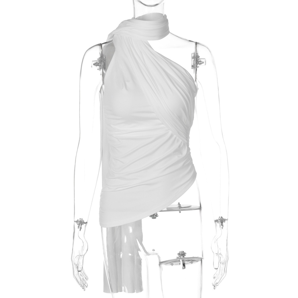 All-match irregular pure tops fashion spicegirl vest