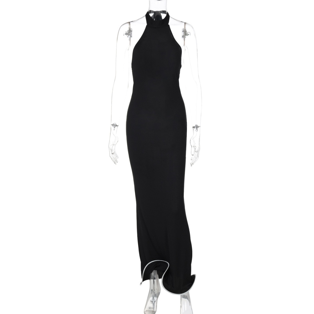 Sleeveless halter European style dress for women