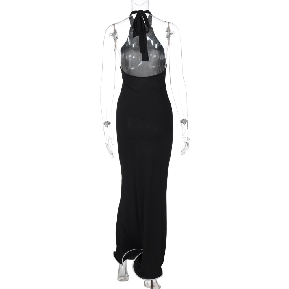Sleeveless halter European style dress for women
