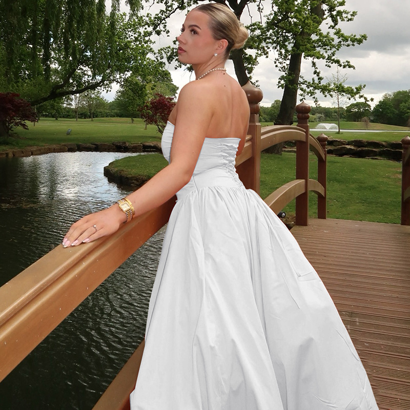 Thick and disorderly hem long dress sleeveless dress
