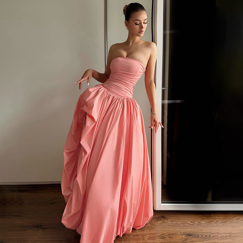 Thick and disorderly hem long dress sleeveless dress