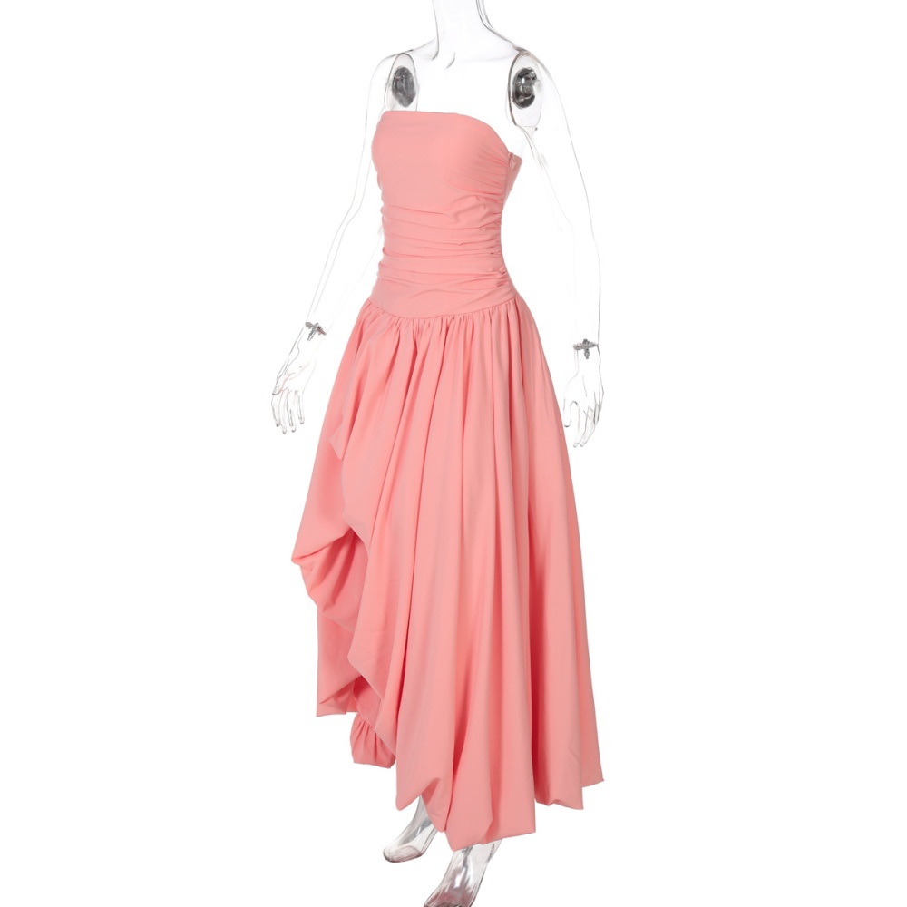 Thick and disorderly hem long dress sleeveless dress