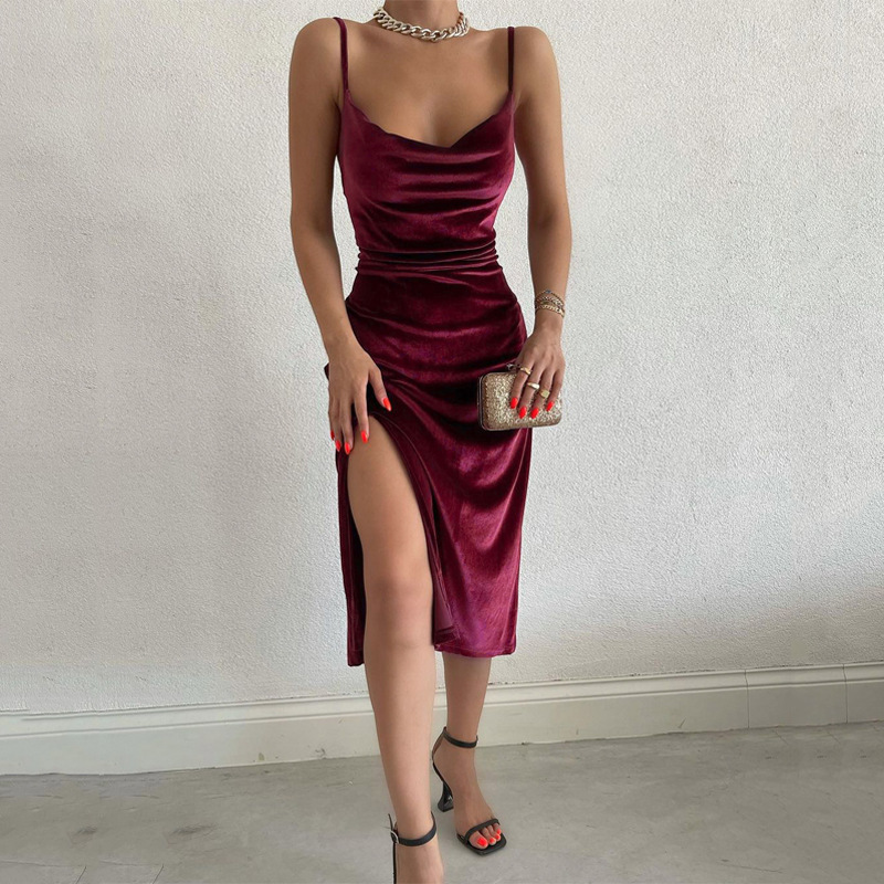 European style sexy sling slim dress for women