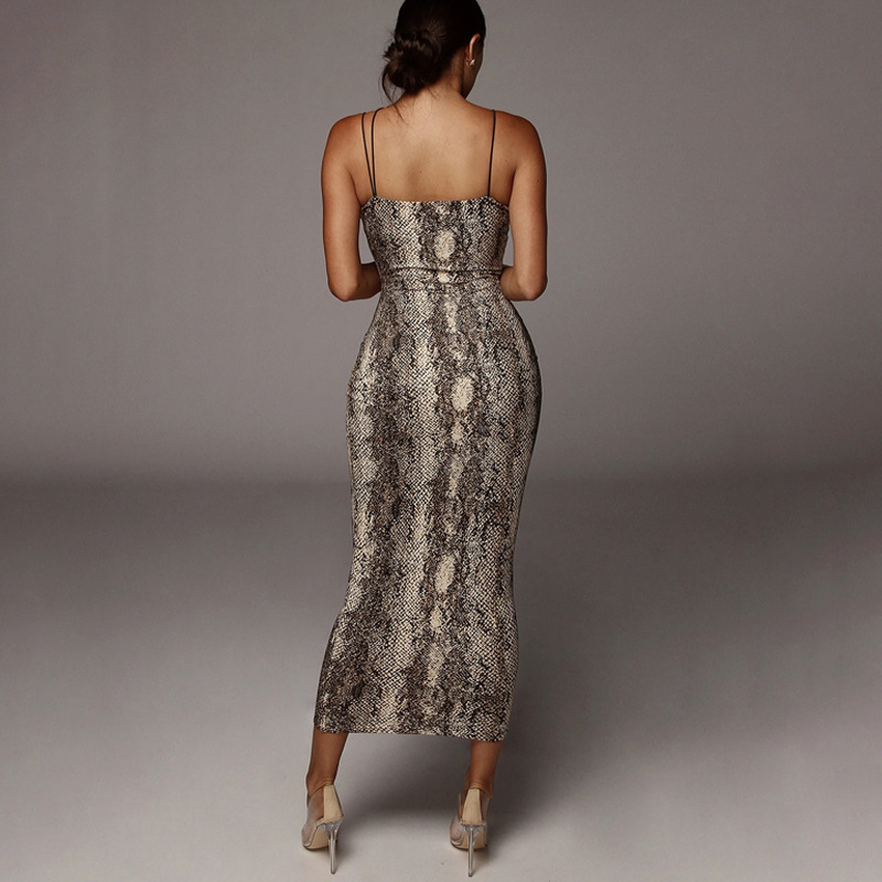Fashion sleeveless sling dress European style V-neck long dress