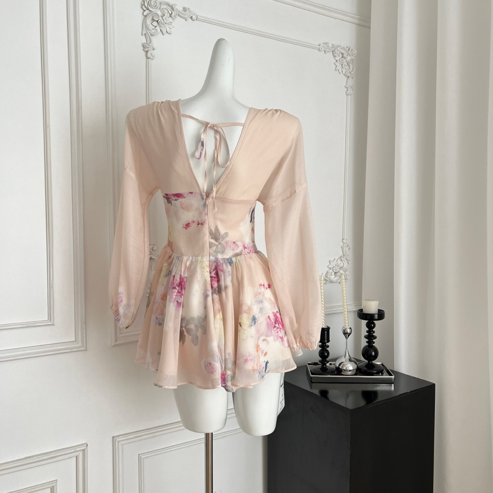 Pinched waist bow refinement summer dress for women