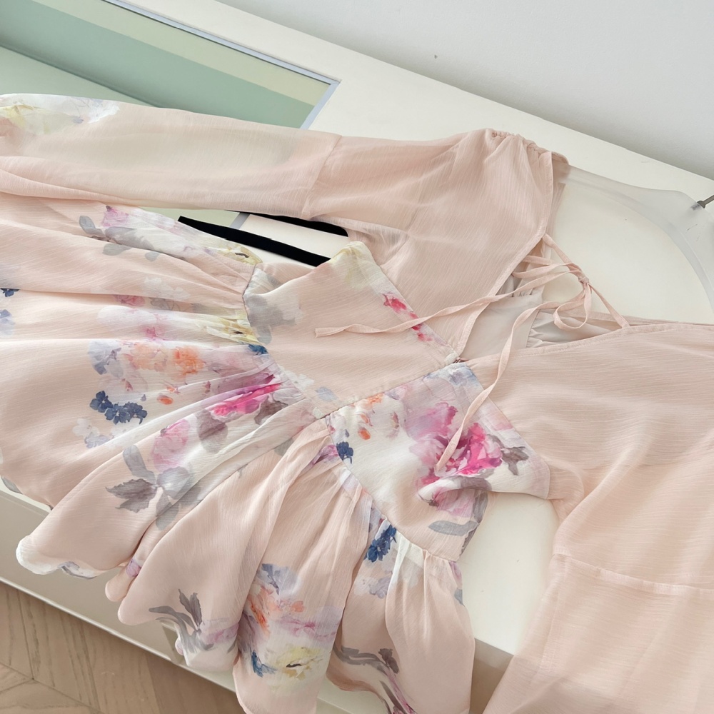 Pinched waist bow refinement summer dress for women