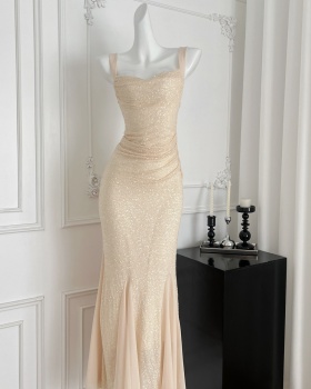 Sequins France style mermaid elasticity dress