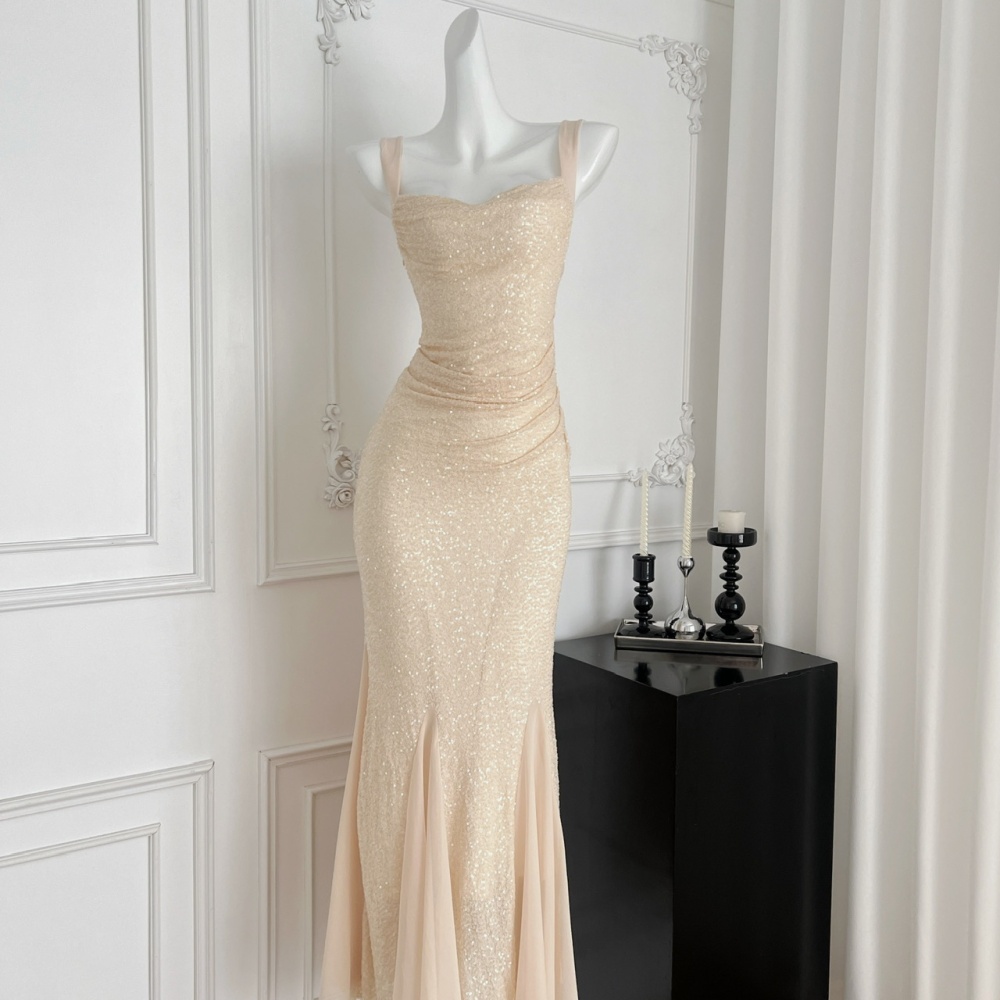 Sequins France style mermaid elasticity dress