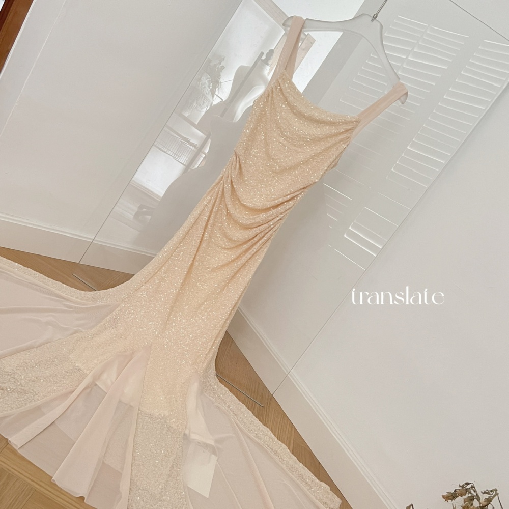 Sequins France style mermaid elasticity dress