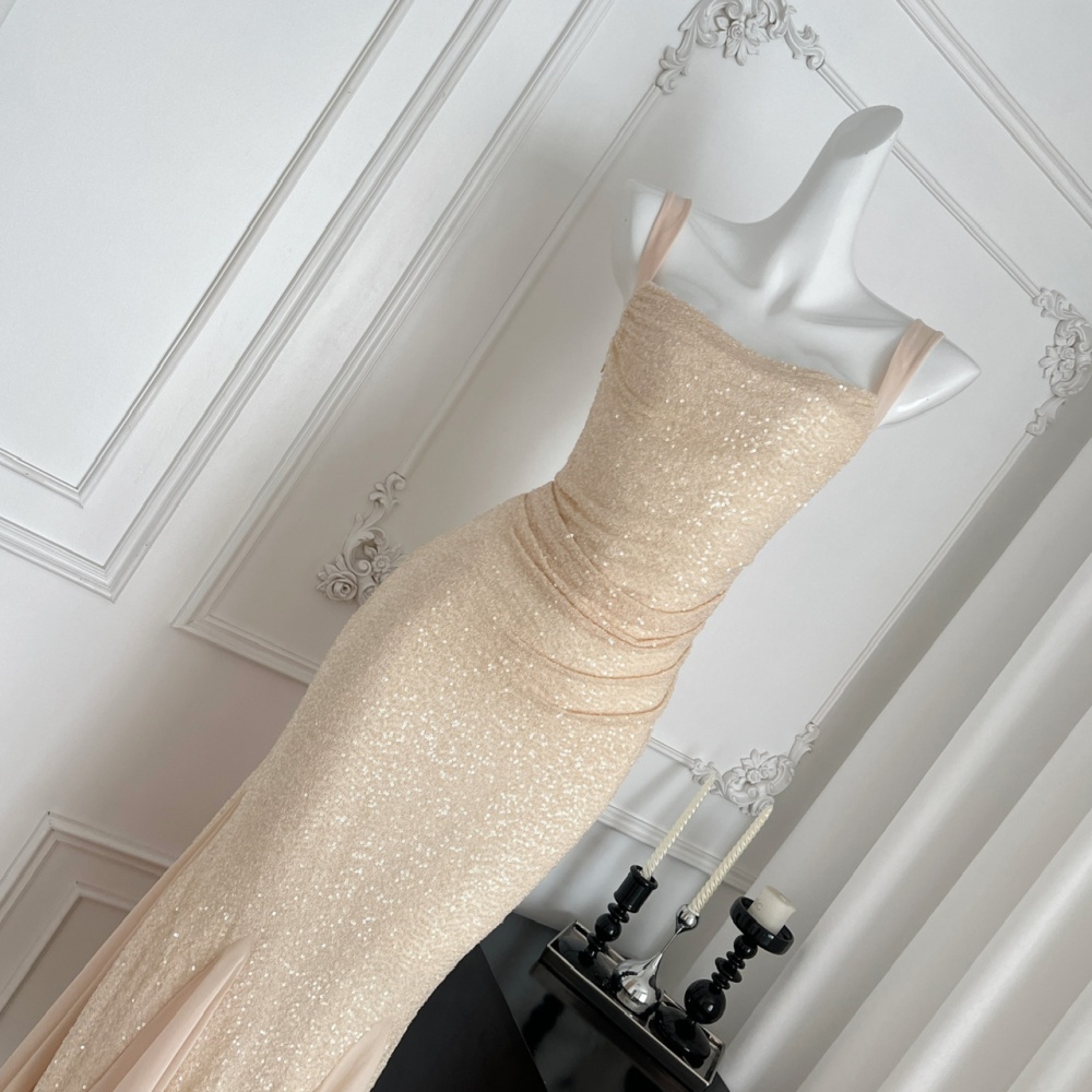 Sequins France style mermaid elasticity dress