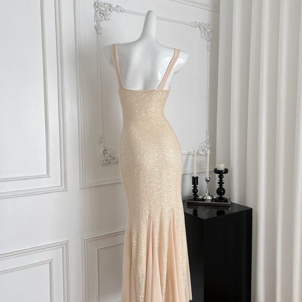 Sequins France style mermaid elasticity dress