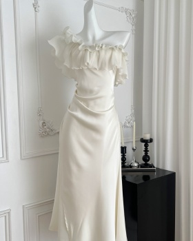 Satin enticement long dress mermaid dress