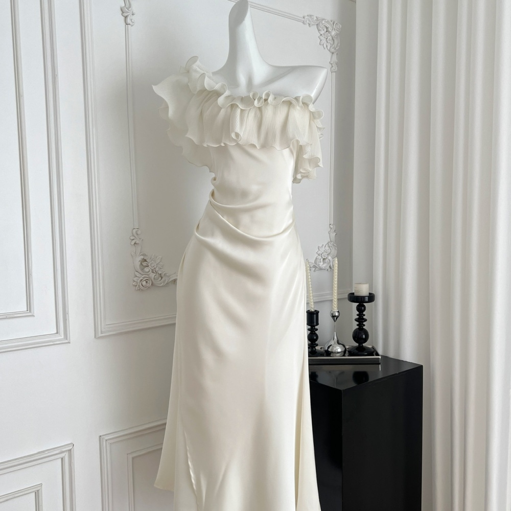 Satin enticement long dress mermaid dress