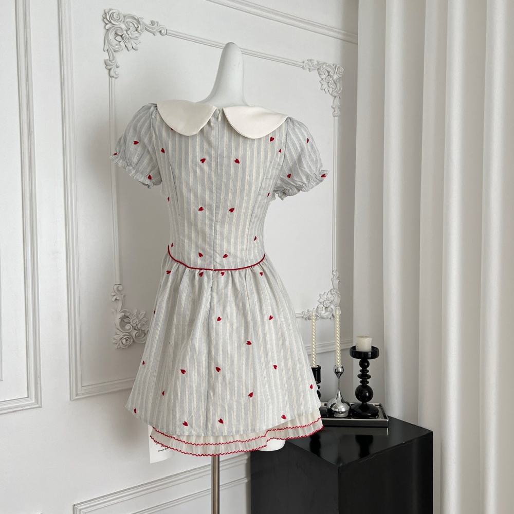 Slim niche summer sweet princess heart dress