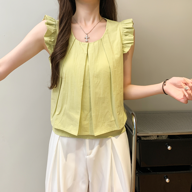 Fold loose shirt Korean style small shirt for women