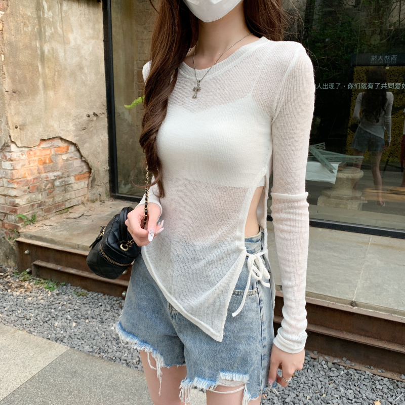 Long sleeve chouzhe sweater sunscreen tops for women