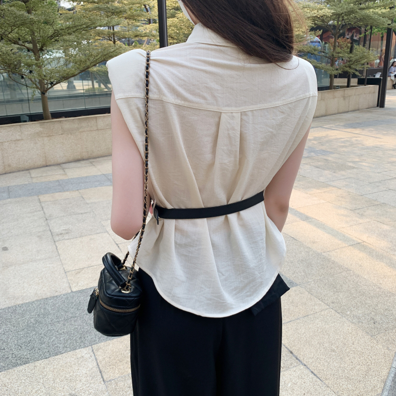 All-match sleeveless shirt temperament Korean style tops