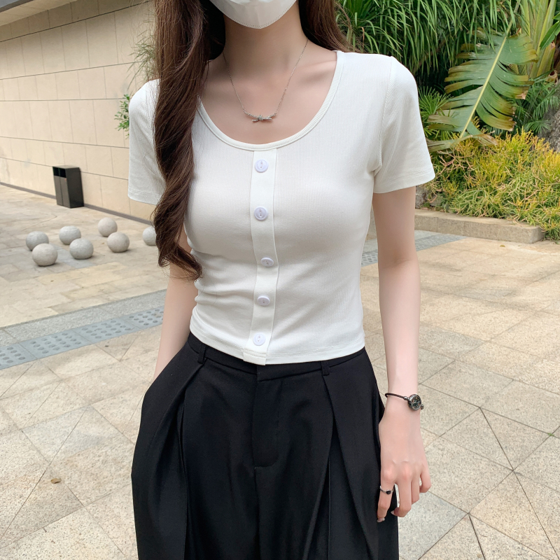 Short sleeve Casual tops summer simple T-shirt for women