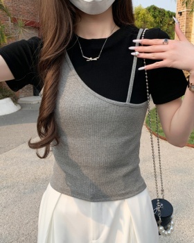 Niche short sleeve T-shirt mixed colors tops for women