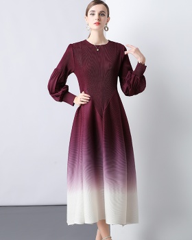 Gradient formal dress trumpet sleeves dress