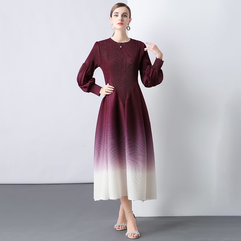 Gradient formal dress trumpet sleeves dress