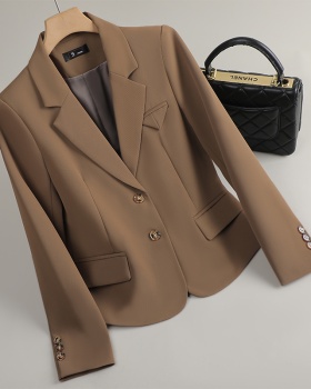 Beige temperament tops profession business suit for women