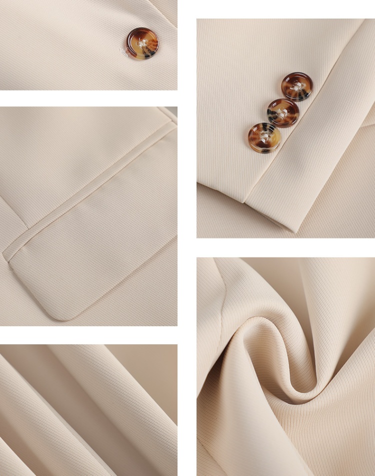 Beige temperament tops profession business suit for women