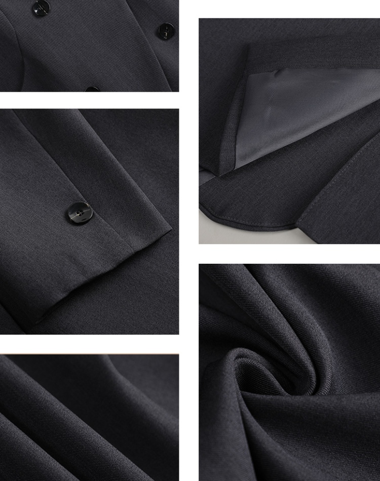Double-breasted business suit gray coat for women