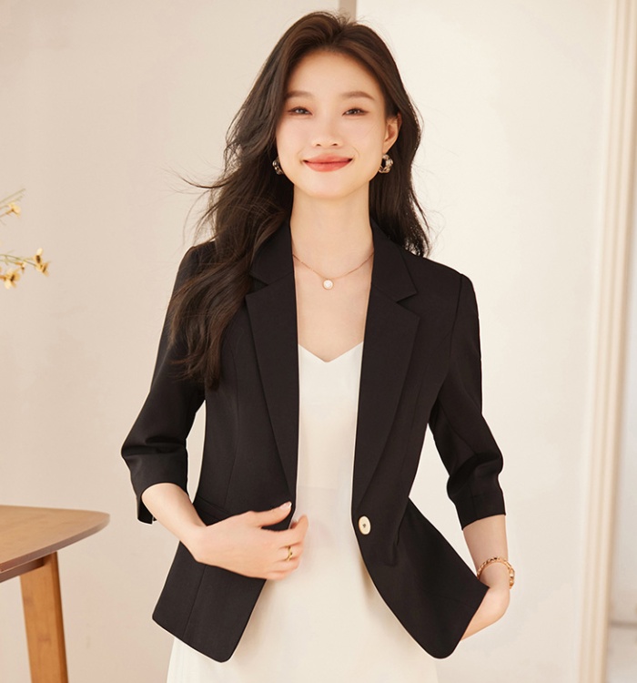 Thin green coat temperament business suit for women