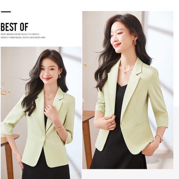Thin green coat temperament business suit for women