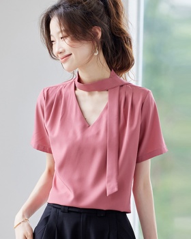 Fashion temperament shirt short sleeve tops for women