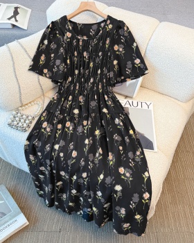 High waist large yard floral Cover belly dress
