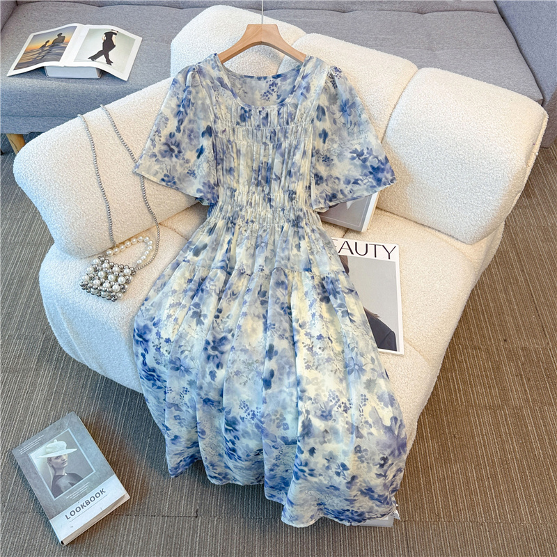 Elegant large yard dress vacation slim long dress