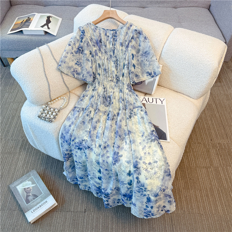 Elegant large yard dress vacation slim long dress