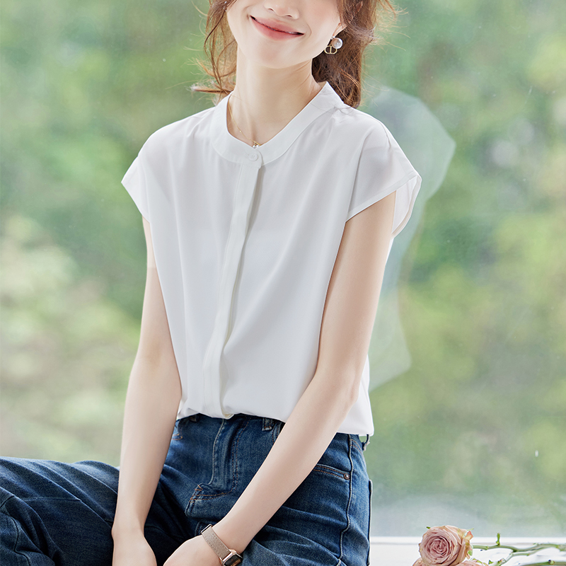 Fashion summer shirt all-match round neck tops for women