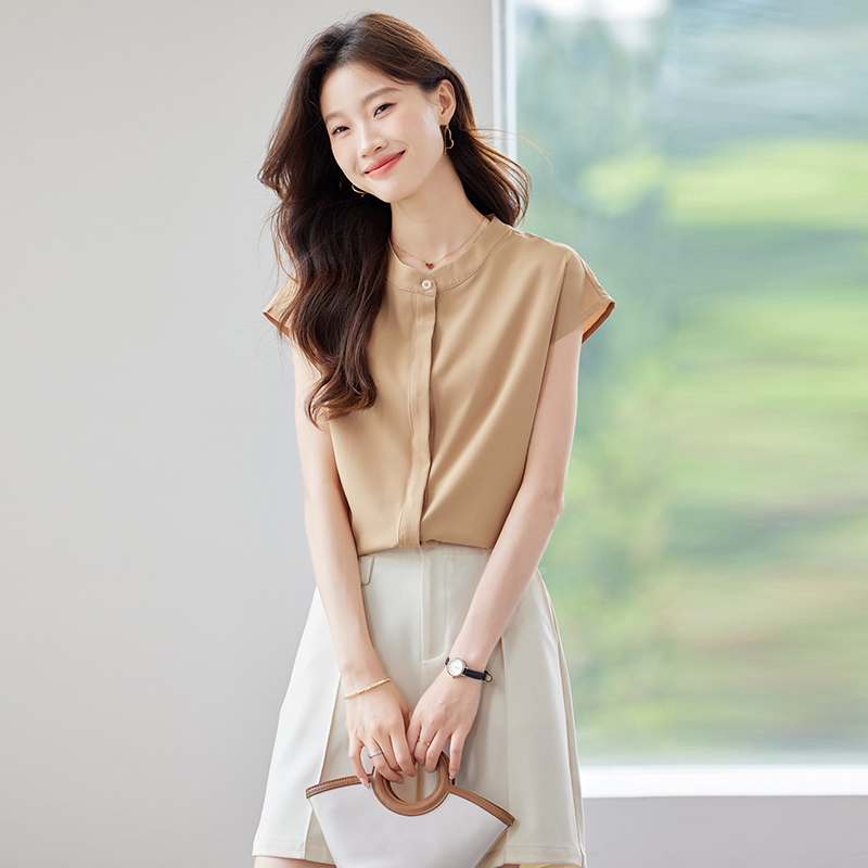 Fashion summer shirt all-match round neck tops for women