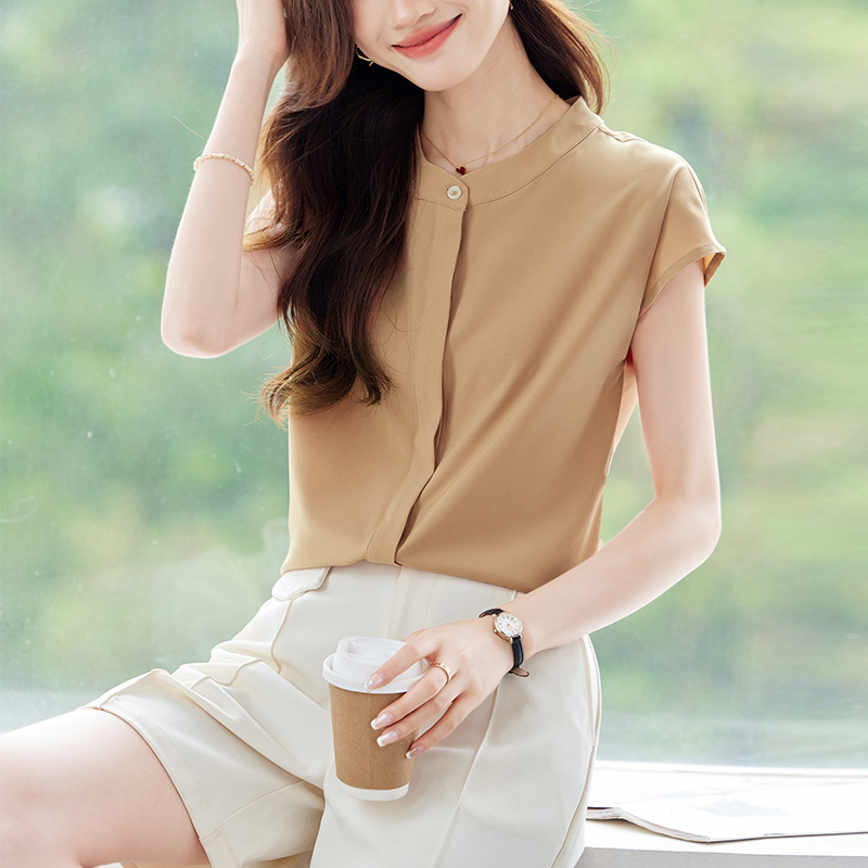 Fashion summer shirt all-match round neck tops for women