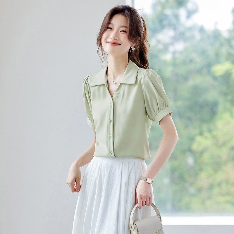 Short sleeve small shirt temperament shirt for women