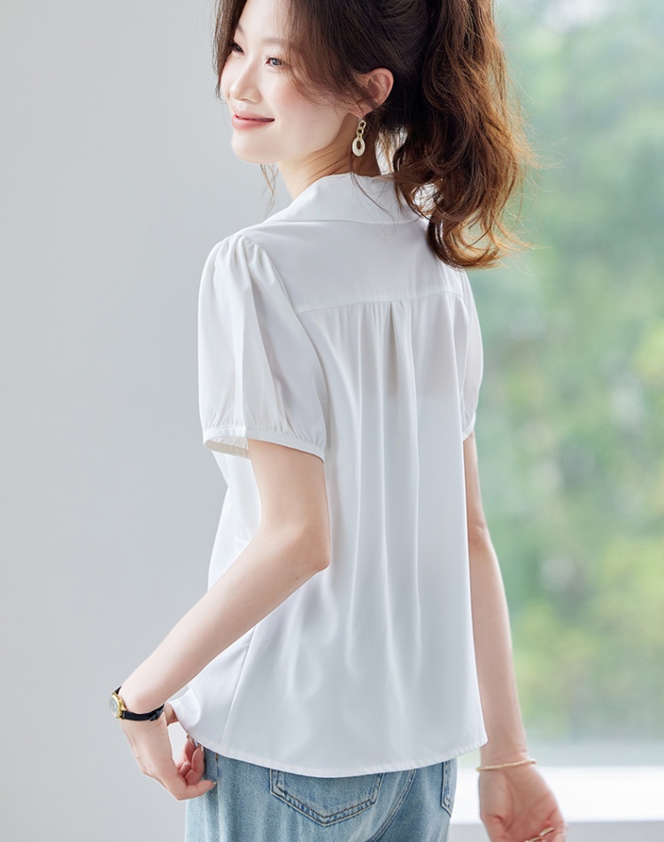 All-match fashion short sleeve simple summer shirt for women